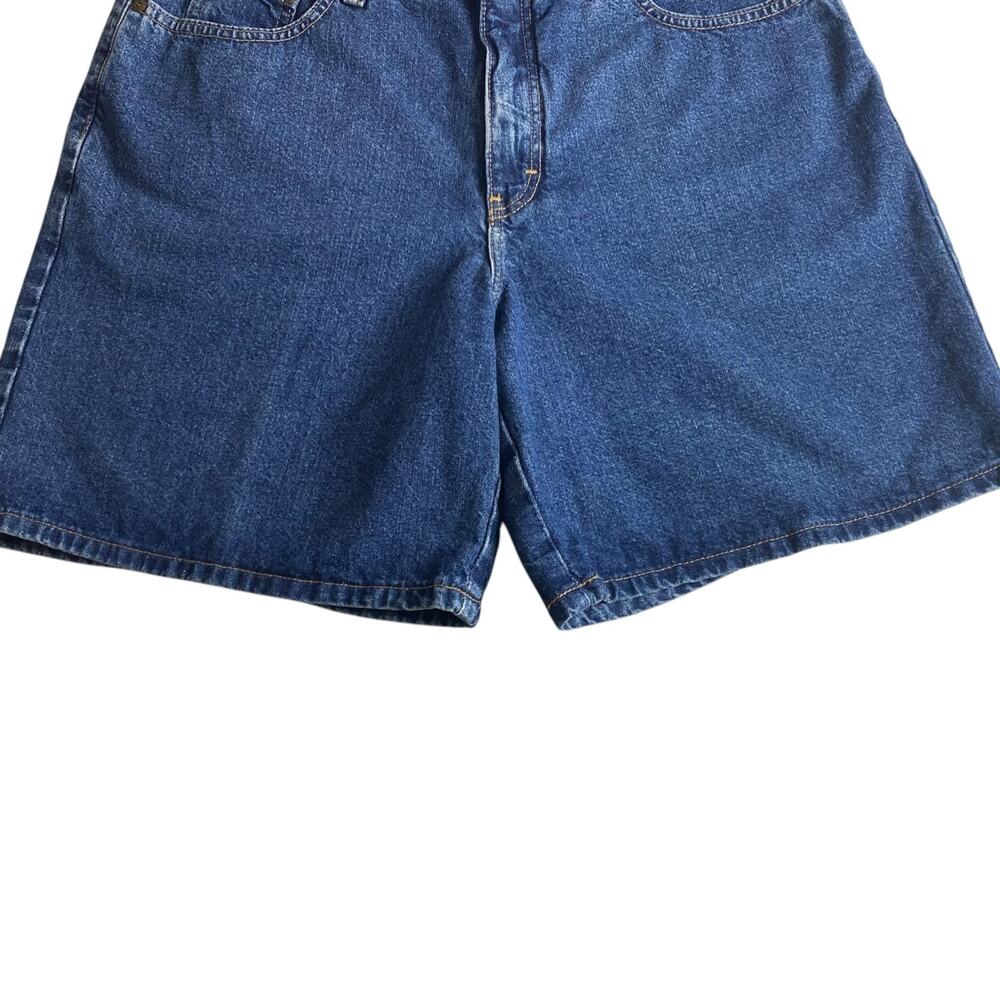 Vintage 90s Eddie Bauer Womens 14 Denim Bermuda Shorts Blue High Rise Mom Jean - Picture 7 of 13